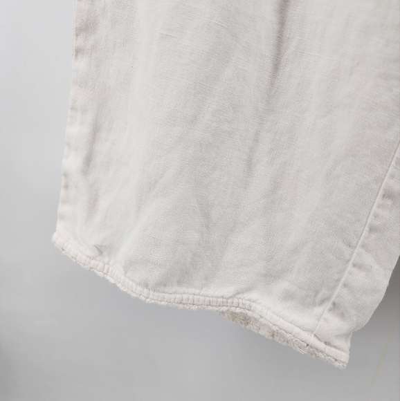 Garnet Hill White Cropped 100% Linen Pants Size 8 - Picture 7 of 12